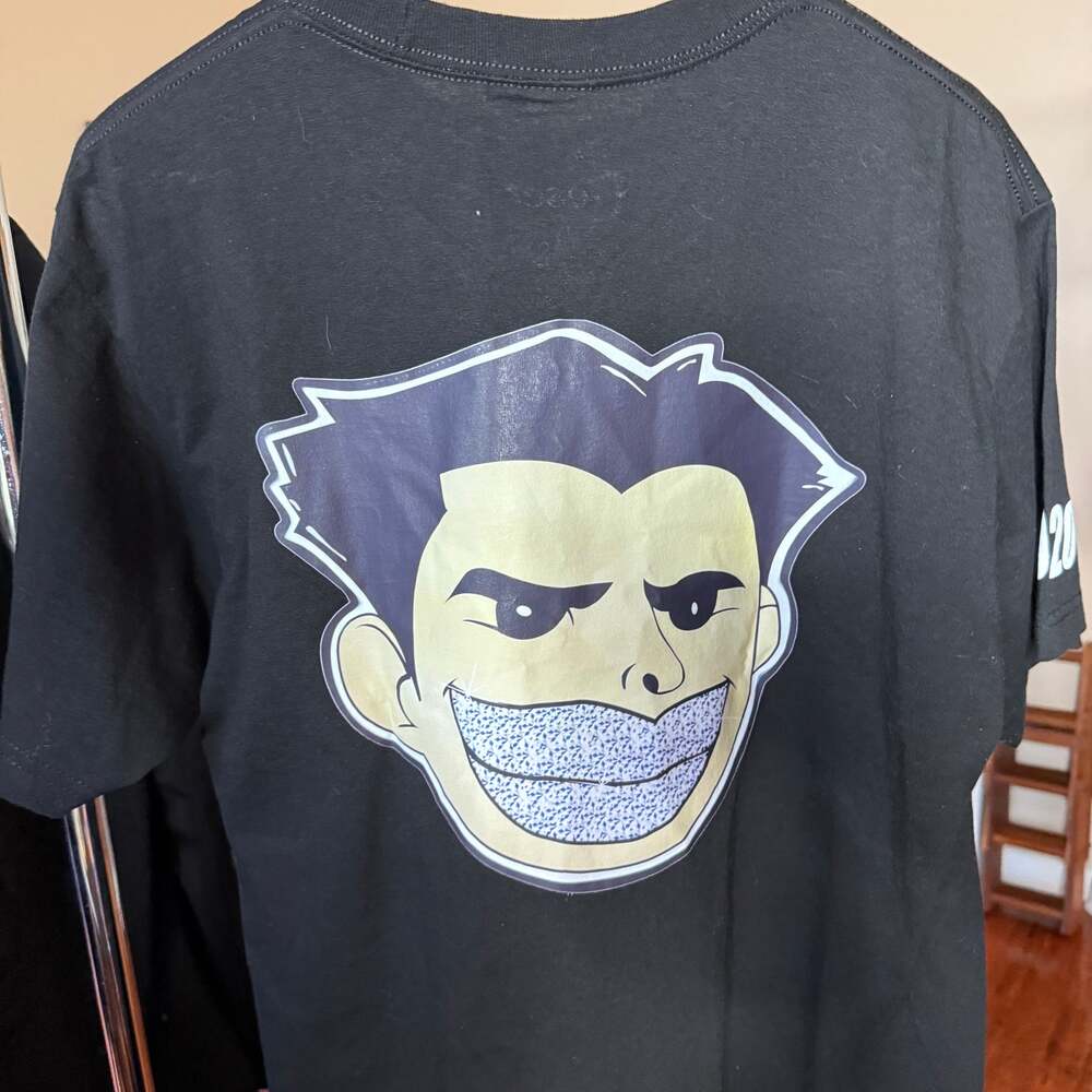 Mr. Throwback Smirk Face Grillz T-Shirt Black